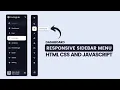 Responsive Side Navigation Bar in HTML CSS And JavaScript Dashboard Sidebar Menu