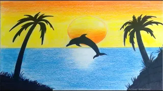 تعليم الرسم تعليم طريقة رسم منظر طبيعي بالالوان الخشبية سهل خطوة بخطوة للمبتدئين سهله رسم سهل  تعليم الرسم تعليم طريقة رسم منظر طبيعي بالالوان الخشبية سهل خطوة بخطوة للمبتدئين سهله رسم سهل