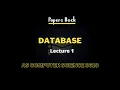 Database As Computer Science 9618 Lecture 1