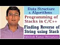 Programming of Stack Reverse of the string using Stack