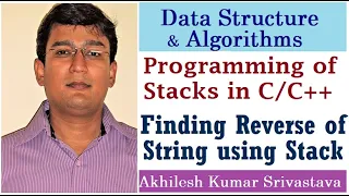 Programming of Stack Reverse of the string using Stack