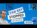 MS Word Tab Key Not Indenting Bullet List Anymore