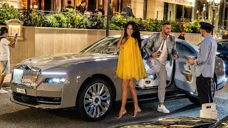 PHILIPP PLEIN Family Arriving with their ROLLS ROYCE SPECTRE at Hotel de Paris in Monaco!!