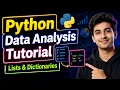 Python Data Analysis Tutorial Lists Dictionaries