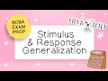 BCBA Exam Prep Stimulus and Response Generalization