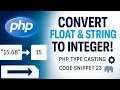 PHP Tutorial for Beginners How to Convert Float String to Integer Step-by-Step