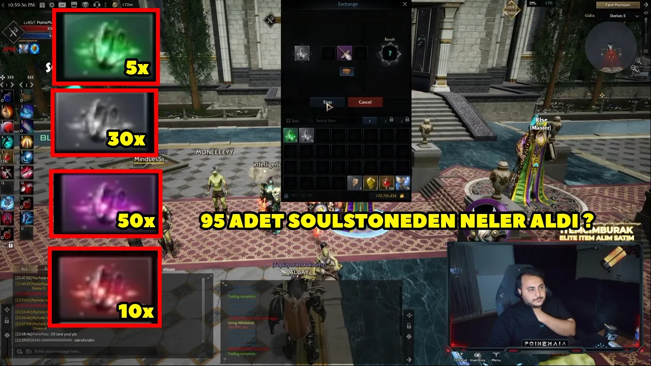 PoineMaia - (Galantis) Serverinde 95 Adet Soulstone Taşı Kırdırdı , Neler Düştü ? ! Rise Online