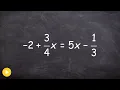 Solve an equation for x by clearing fractions with multiple steps