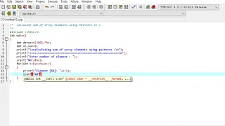 calculate Sum of Array Elements using Pointers in c