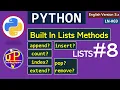 Built in List Methods in Python append insert count index pop extend remove