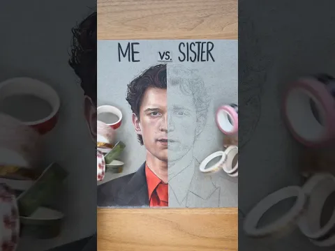 ME VS. MY SISTER! - Which Side?✨ #shorts #drawing #spiderman
