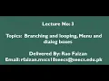 Visual Basic Tutorial Branching Looping Menu Dialog Boxes Lecture 3