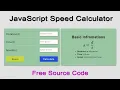 JavaScript Projects For Beginners With Source Code Speed Calculator Simple JS project
