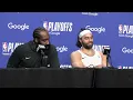 Cleveland Cavaliers James Harden Max Strus Discuss HOW Cavs Rallied To Beat Pistons In Game 5