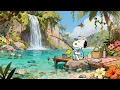 Snoopy's Go Fishing in Hidden Lagoon 🌺🌊  Feel-Good Jazz for Lakeside Picnics & Happy Days