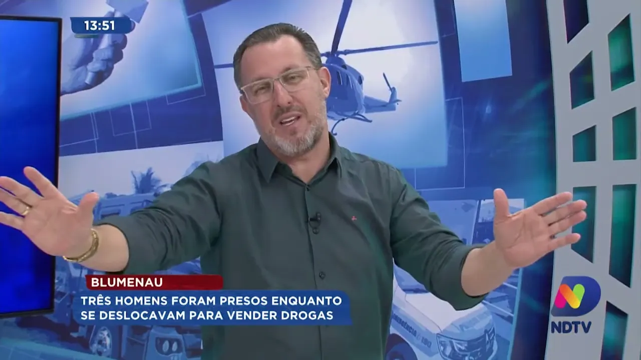 Três homens foram presos enquanto se deslocavam para vender drogas em Blumenau