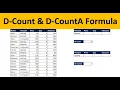 DCount and DCountA formula In Excel