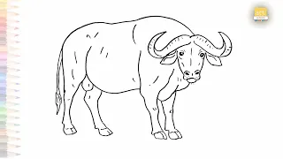 Wild Buffalo drawing easy Art tutorial How to draw A Wild Buffalo STEP BY STEP