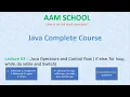 Lecture 03 Java Operators and Control flow if else for loop while do while and Switch