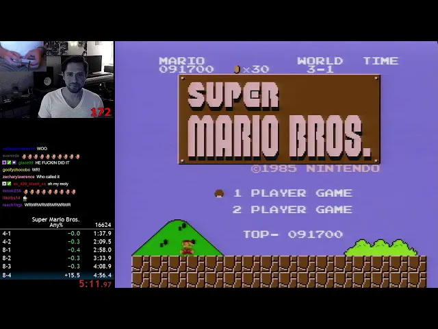 (4:56.245) Super Mario Bros. - Any% World Record Speedrun