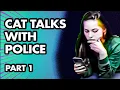 Cathryn Mellender talks with police about her boyfriend s missing parents