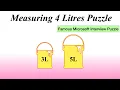 Measure 4 Litres Bucket Problem The 3 5 Litre Die Hard Water Puzzle Interview Puzzles