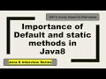 Java 8 interview Questions and Answers Default and Static methods in Interface