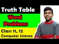 Truth Table Word Problems 4 Input Variable Truth Table ISC Computer Science Class 11 12