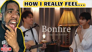 FIRST TIME REACTING to 'Bonfire' l Peder Elias X CHA EUN-WOO [Cover]