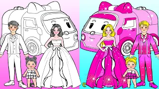 Pink Barbie Family Decor Home & Dress Up Papercraft - Barbie's New Home Handmade - Woa Doll Channel