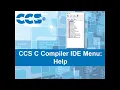 CCS C Compiler IDE Menu Help
