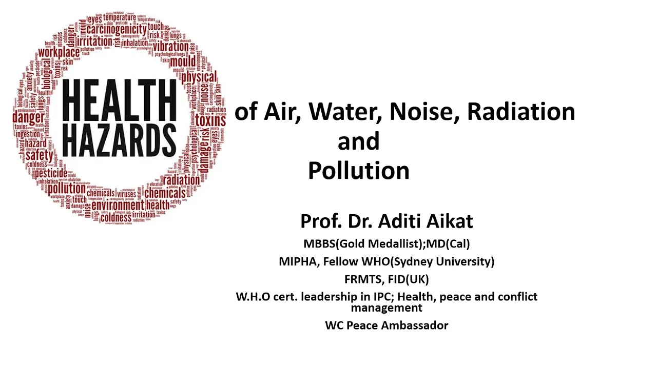 Health hazards of Air, Water ,Noise and Radiation Pollution