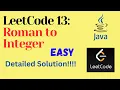 LeetCode 13 Roman to Integer EASY JAVA Detailed Solution