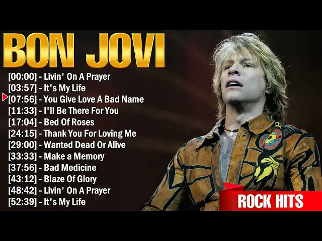 Download MP3 Bon Jovi Greatest Hits Ever ~ The Very Best Of Rock Songs Playlist Of All Time