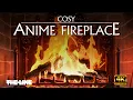 Download Lagu Cosy Anime Fireplace 4K (8HOURS) Warm Crackling Sounds | The Line
