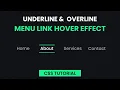 Underline And Overline Menu Hover Effect CSS Tutorial