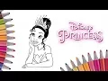 Learn Colors by Coloring Princess TIANA Belle Snow White DISNEY Princess Coloring Book-Art Color