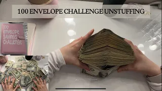 100 ENVELOPE CHALLENGE UNSTUFFING CASH UNSTUFFING MONEY COUNTING