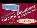 Solving Equations with no solution and Infinite number of solutions - Special Cases