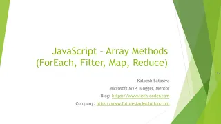 JavaScript Array Methods ForEach Filter Map and Reduce