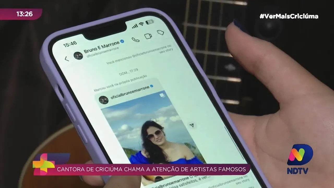 Cantora de Criciúma chama atenção da dupla Bruno e Marrone após cover postado na internet