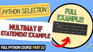 Multiway If Statement Example Python Course for Beginners Students Full Python Course Part 22