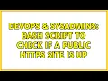 DevOps SysAdmins Bash script to check if a public HTTPS site is up 5 Solutions