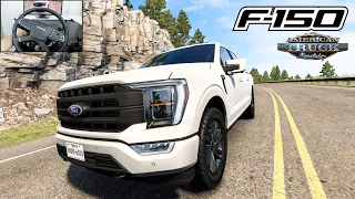 Ford F150 - Road Trip - Ford DLC | American Truck Simulator | Steering wheel gameplay