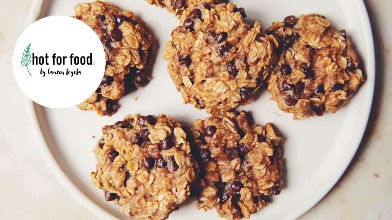 easy vegan flourless oatmeal chocolate chip cookies   hot for food