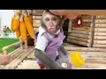 Monkey Baby Bim Bim Drives To The Pool And Opens Surprise Eggs With Puppy in the garden