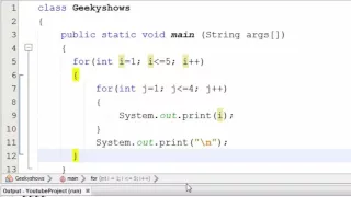 50 Nested for loop in Java Programming Hindi