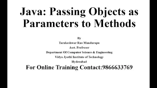 Objects as Parameters to Methods in Java