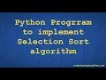 Selection Sort in Python -
