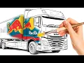 Coloring Red Bull Truck The Big Truck Hits the Road - Coloring Pages